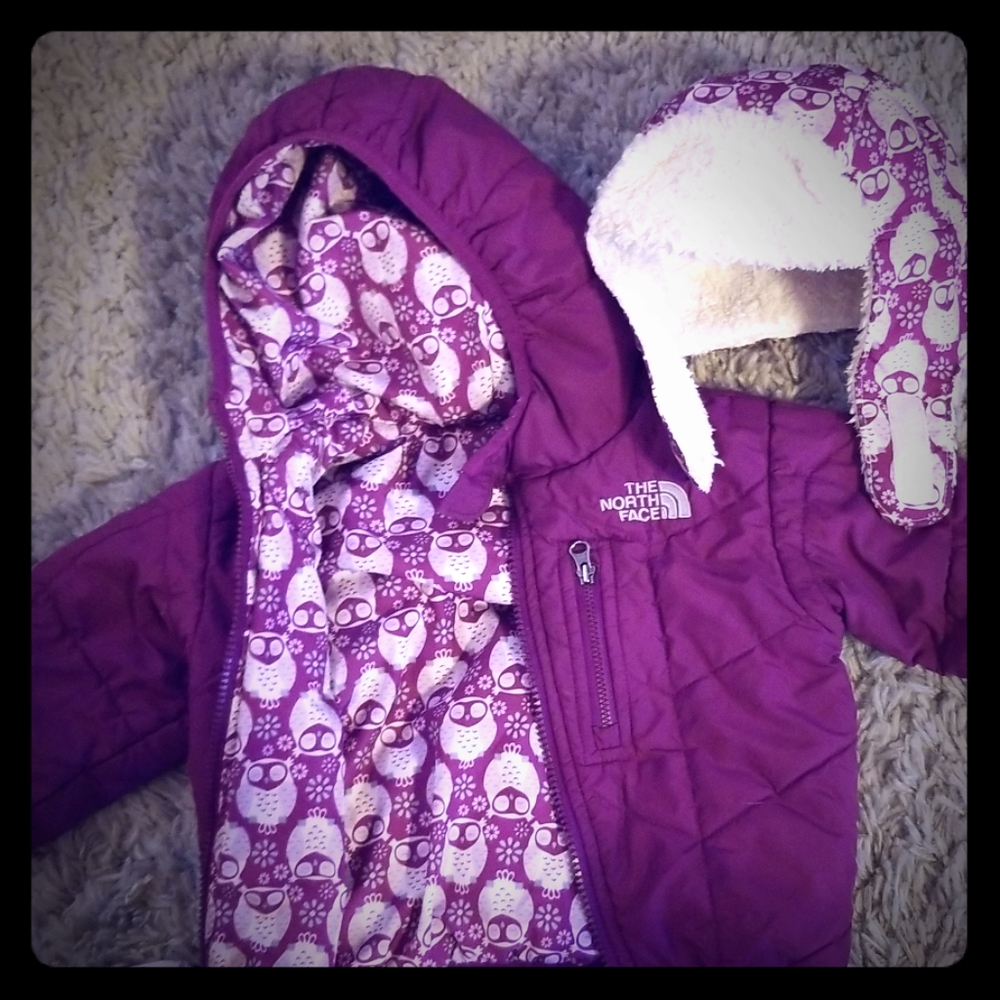 Northface reversible coat and matching hat
